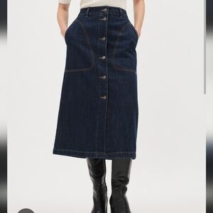 Rw&co Denim A Line Skirt